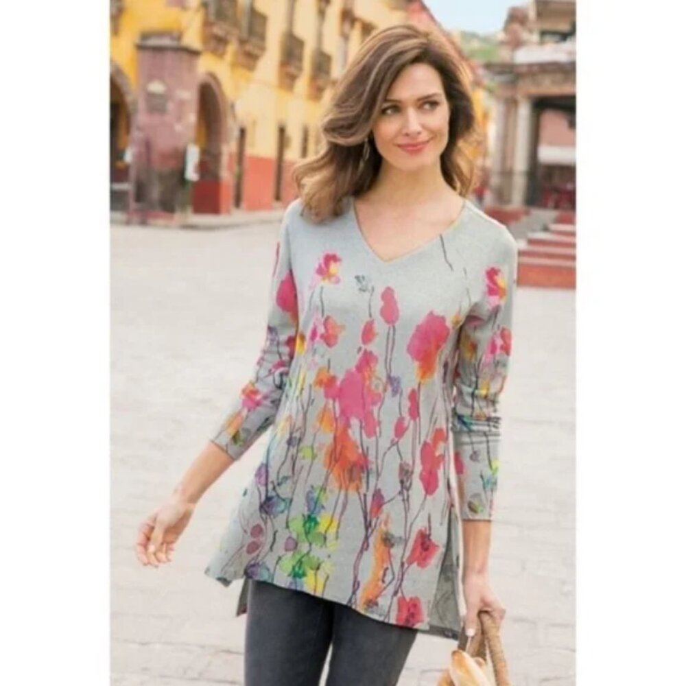 Soft Surroundings Poppy Fields Tunic Size PS